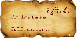 Órás Larina névjegykártya